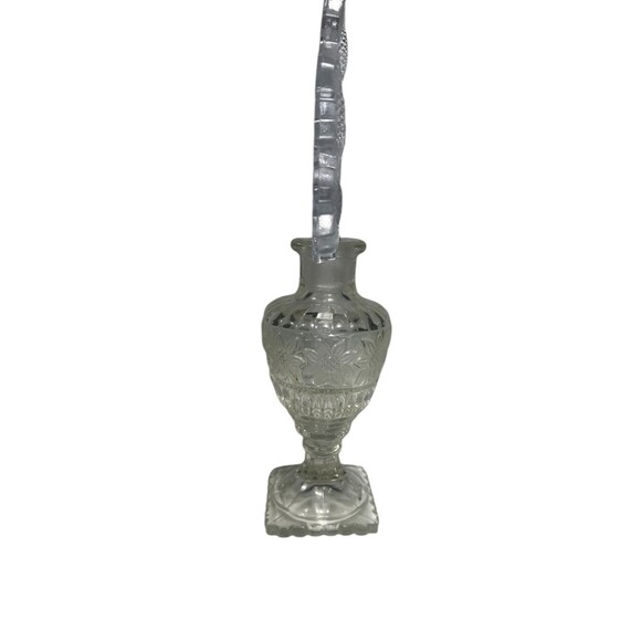 VTG Imperial Nouveau Glass Perfume Bottle Sunflower Stopper Large 10.25” MCM - Picture 10 of 16